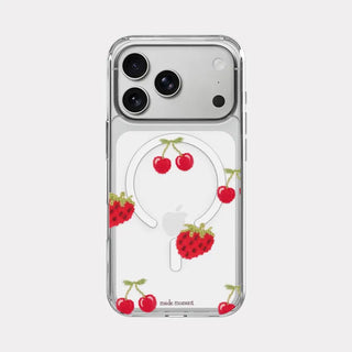 Soft Berry Knit MagSafe Clear Jelly Hard Phone Case for iPhone 17 Pro