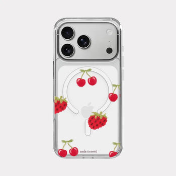 Soft Berry Knit MagSafe Clear Jelly Hard Phone Case for iPhone 17 Pro