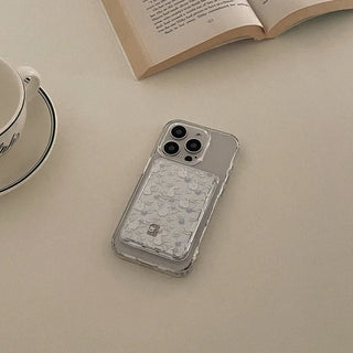 Spring Bunny Bliss MagSafe Clear Card Wallet Pocket Case