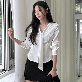 Rome Slim Tie Blouse