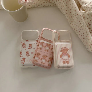 Blooming Teddy MagSafe Card Slot Wallet Pocket Case
