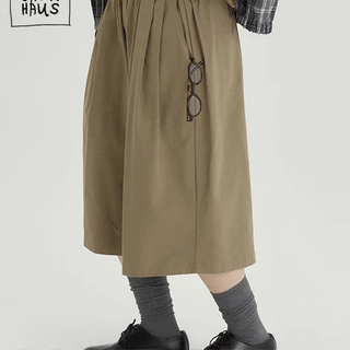 Tuckney Elastic Banding Pintuck Cotton Bermuda Pants