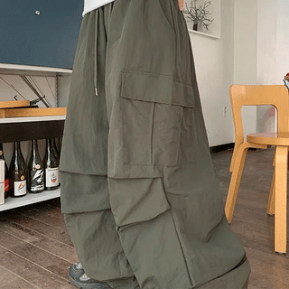 Taconi Elastic String Nylon Parachute Cargo Pants