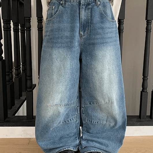 Coeti Washed Cut-out Balloon Wide Pants
