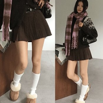 Corduroy Tennis Mini Skirt