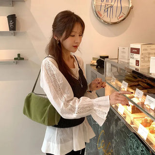 Multi-lace string blouse