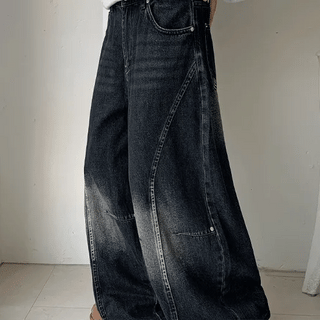 Kite Rivet Cut Washed Wide Denim Pants
