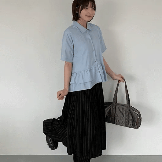 Mamgang Tiered Short Sleeve Blouse