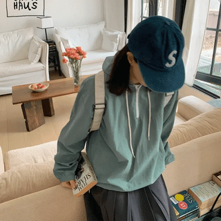 Tenpu Nylon Half-Zip Anorak Hoodie