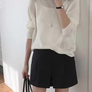 Forbes Summer Loose Fit Boat Neck Knit