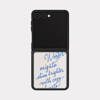 Winter Letter Galaxy Zflip Fold 8 Epoxy Black Bumper Case