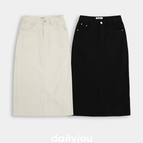 Demos Washed Denim Long Skirt