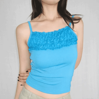 ribbon lace puff blouse