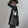 Eyelet Big Leather Shoulder Bag