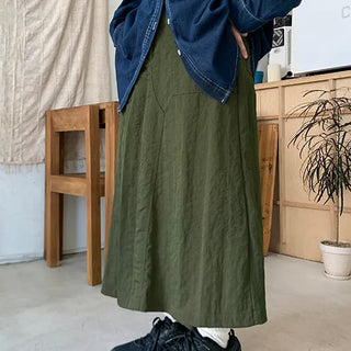 Poiku Nylon Elastic Long Skirt
