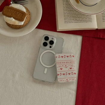 Winter Snowman MagSafe Clear Card Wallet Pocket Case