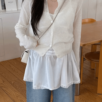 Hairy alpaca wool cardigan