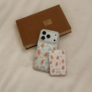 Cocoa Teddy MagSafe Clear Jelly Hard Phone Case for iPhone 17 Pro