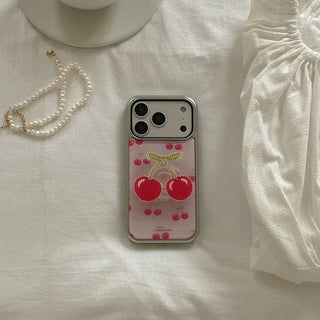 Berry Knit Pattern iPhone 18 Pro Galaxy MagSafe Silver Bumper Case