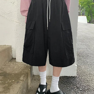 Ryuroder Nylon Elastic Cargo Bermuda Pants