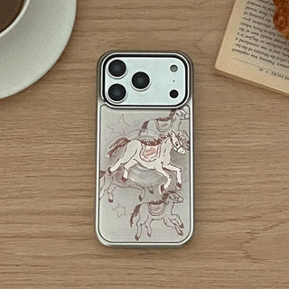 drawing horse iPhone 18 Pro Galaxy MagSafe Silver Bumper Case