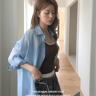Apple Oversized See-through Shirt
