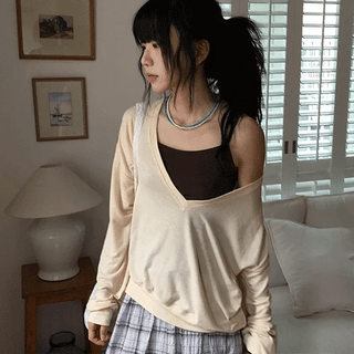 Tecto Summer V-neck Loose Fit Knit