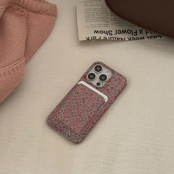 Dried Blossom Pattern MagSafe Card Slot Wallet Pocket Case