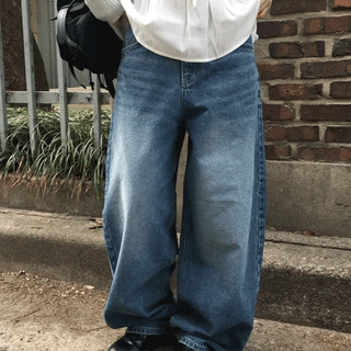 Horse Wide Denim Pants (2 colors)