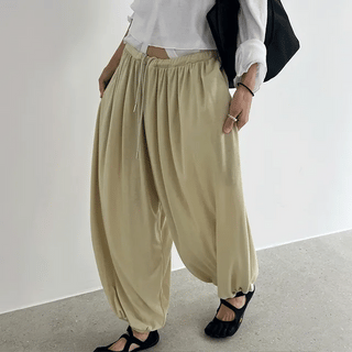 Mariv Summer Soft Stretch Elastic Waist Harem Pants
