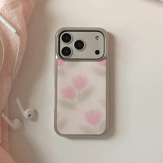 Matte Tulip iPhone 18 Pro Galaxy Epoxy Silver Bumper Case