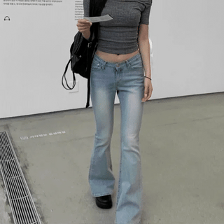 ICY BLUE Low-Rise Bootcut Jeans