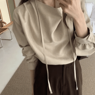 Natilda Peach Drape Shirred Strap Blouse