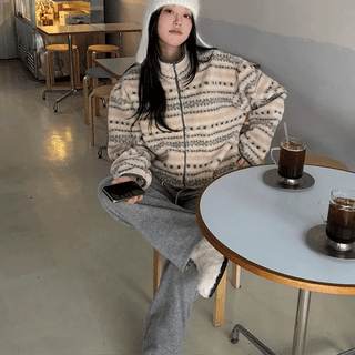 Nordic Snowflake Fleece Zip-up