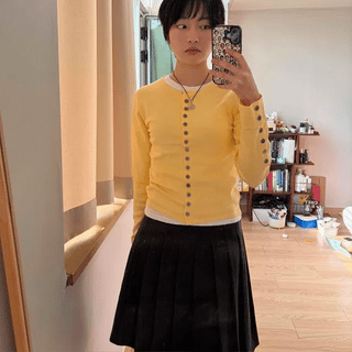 Slim button cardigan
