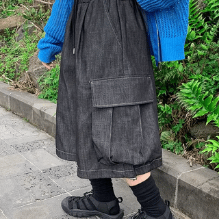 Kyoi Elastic Cargo Denim Half Pants