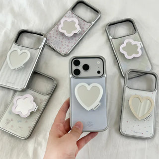[Set] Pure Breeze Silver Epoxy Bumper Phone Case + Mirror Smart Talk
