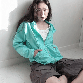 Bunch Color Basic Windbreaker Hooded Jumper