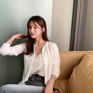 Embossed flower cardigan