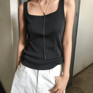Sari Slimmer Ribbed Square Neck Sleeveless