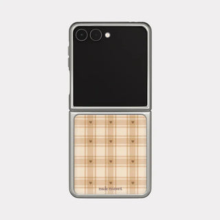 Tiny Heart Check Galaxy Z-Flip Fold 8 Epoxy Silver Bumper Case