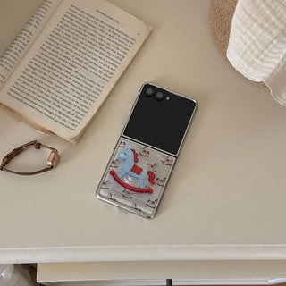 Rocking Horse Galaxy Z-Flip Fold 8 Epoxy Silver Bumper Case