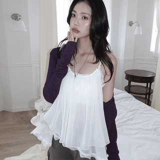 Kiroko Frill Chiffon Sleeveless Blouse