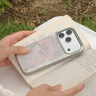 Romantic Garden iPhone 18 Pro Galaxy Epoxy Silver Bumper Case