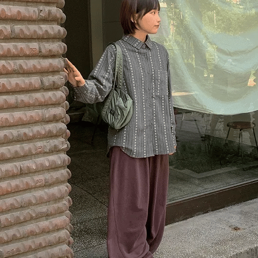Hedint Vintage Flower Long Sleeve Overshirt