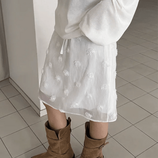 Nana Corsage Chiffon Midi Skirt