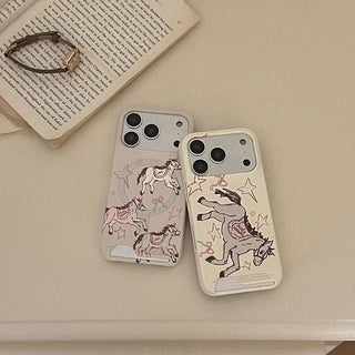 Drawing Horse iPhone 17 Pro Card Holder Hard Case