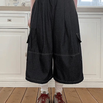 Mindel Elastic Denim Bermuda Cargo Pants