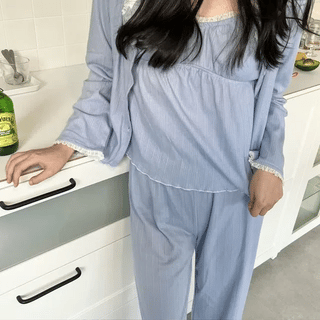 Yellow Stripe ThreePiece Pajama Set