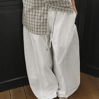 Yukane Cut-out Summer Wide Cotton Pants